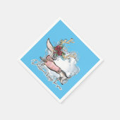 女の子が雪の中をダシュント スタンダードカクテルナプキン (角)