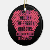 女の子が青草と呼ぶ者をおもしろい迎え入れ セラミックオーナメント (左)