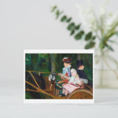 女の子が馬車に乗ってメアリー・カッサット ポストカード (スタンド正面)