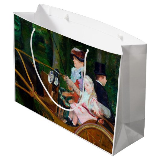 女の子が馬車に乗ってメアリー・カッサット ラージペーパーバッグ (裏面アングル)