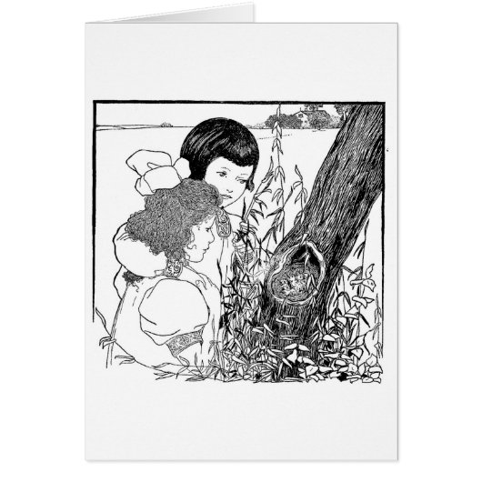 女の子が鳥の巣を見つけた (正面)