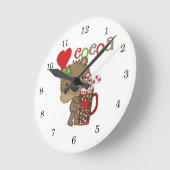 女の子くまのココア愛 ラウンド壁時計 (傾斜)