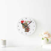 女の子くまのココア愛 ラウンド壁時計 (ホーム)