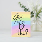 女の子このインスパイアの引用文レインボーカラー ポストカード (スタンド正面)