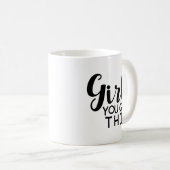 女の子これを得ました コーヒーマグカップ (正面右)