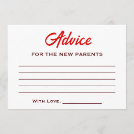 女の子さくらんぼ上ベビシャワーレッドコケットボウ アドバイスカード