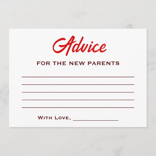 女の子さくらんぼ上ベビシャワーレッドコケットボウ アドバイスカード (正面)