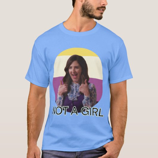 女の子じゃないよ 面白い レトロ Tシャツ (正面)