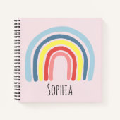 女の子たちがかわいいピンクの虹と子どもの名前を挙げる ノートブック (正面)