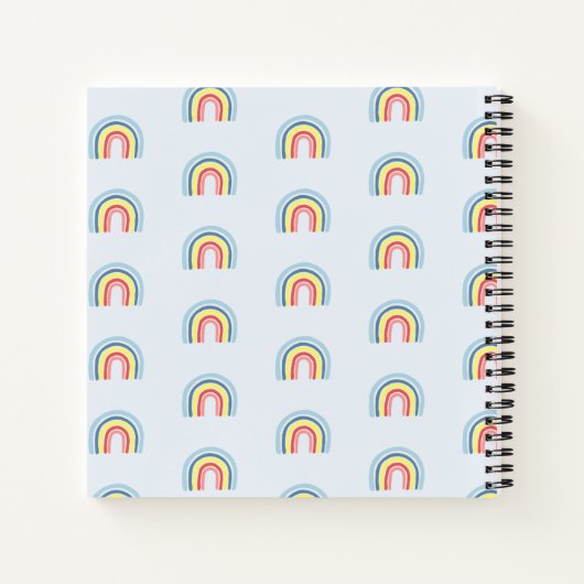 女の子たちがかわいいピンクの虹と子どもの名前を挙げる ノートブック (裏面)