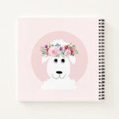 女の子たちがかわいい子羊の水彩花と名前 ノートブック (裏面)