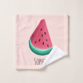 女の子たちがかわいい熱帯夏の果物の柄の子どもたち バスタオルセット (ウォッシュタオル)