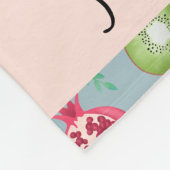 女の子たちがかわいい熱帯果物の夏のパターン名キッズ フリースブランケット (角)