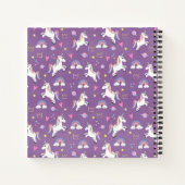 女の子たちがかわいい紫の魔法の一角獣のキッズスクール ノートブック (裏面)