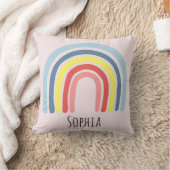 女の子たちがかわいお洒落い虹の漫画を描き、子どもの名前を挙げる クッション (ブランケット)