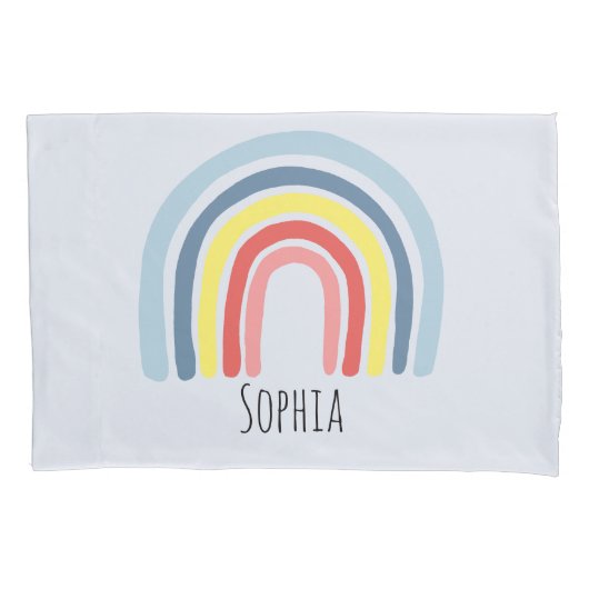 女の子たちがかわいお洒落い虹の漫画を描き、子どもの名前を挙げる 枕カバー (正面左)