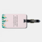 女の子たちがカワイイカワイカワイカワイカワイターの花と子どもの名前 ラゲッジタグ (裏面横)