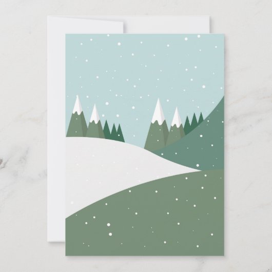 女の子たちが誕生日パーティーで雪をそりで流す 招待状 (裏面)