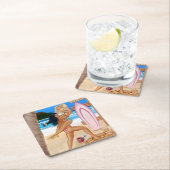 女の子たちのキャットファイトをする スクエアペーパーコースター (インサイチュ)