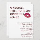 女の子たちはまたバチェロレッテ週末に飲んでいる 招待状 (正面/裏面)