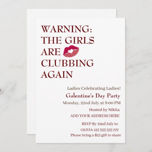 女の子たちは再びガレンティンの日に集まる 招待状 (正面/裏面)