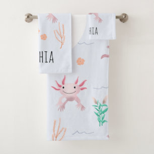 女の子たちカワイイ&ピンク・アモダンクソロテル・パターンキッズ バスタオルセット