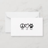 女の子たち犬_猫好きシャツ平和愛手 ノートカード (裏面)