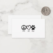 女の子たち犬_猫好きシャツ平和愛手 ノートカード (正面/裏面インサイチュ)