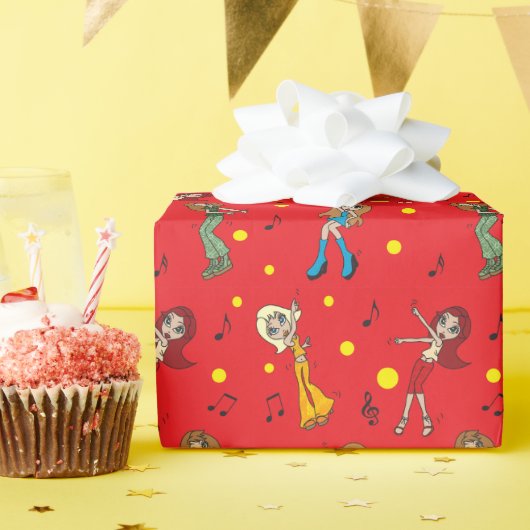 女の子たち,ただ踊りたい ラッピングペーパー (誕生日パーティー)