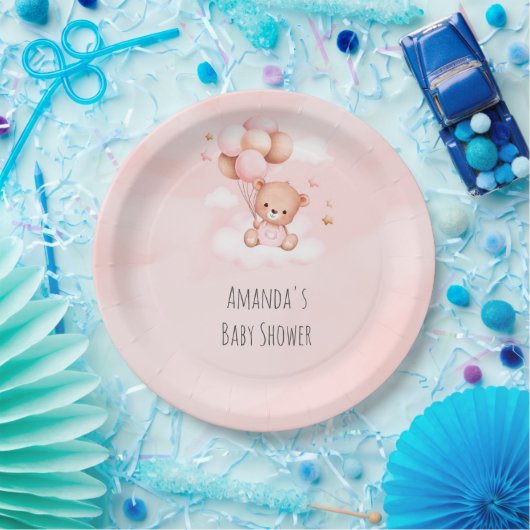 女の子だから待つんだ!ベイシャワープレート ペーパープレート (パーティー)