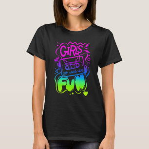 女の子だけのおもしろいノスタルジア1980s tシャツ