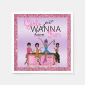 女の子だけのおもしろいバチェロレッテ スタンダードカクテルナプキン (正面)