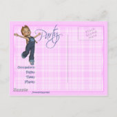 女の子だけのおもしろい、パーティー招待状 インビテーションポストカード (裏面)