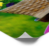 女の子だけのおもしろい、ピンクの女の子の自転車 ポスター (角)