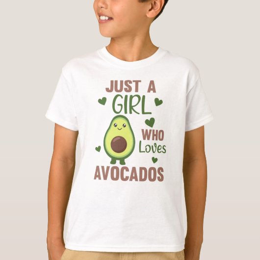 女の子だけのアボカドがアボカド大好き Tシャツ (正面)
