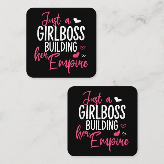 女の子だけのボス建物彼女の帝国の女性はインスピリ スクエア名刺 (正面/裏面)