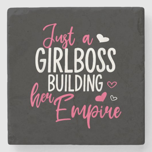 女の子だけのボス建物彼女の帝国の女性はインスピリ ストーンコースター (正面)