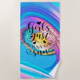 女の子だけの太陽のビーチタオル ビーチタオル