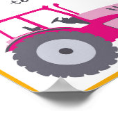 女の子だってトラクター好きよ ぬいぐるみ ピンクトラクター プリント (角)