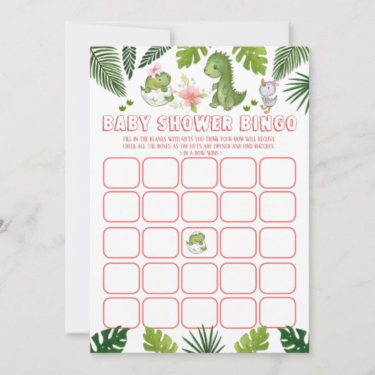 女の子だって唸（うな）ることができる！」 ベビーシャワービンゴ活動 招待状 (正面)