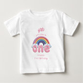 女の子だって虹色の1歳の誕生日を祝いたい ベビーTシャツ (正面)