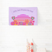 女の子だって１歳になりたい お誕生日バナー 横断幕 (インサイチュ)