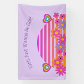 女の子だって1歳になりたい バースデー バナー 横断幕 (縦)