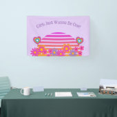 女の子だって1歳になりたい バースデー バナー 横断幕 (トレードショー)