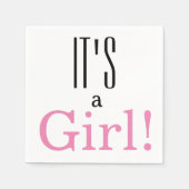 女の子だということをジェンダーから明かす!ベビーシャワーパーティー スタンダードカクテルナプキン (正面)