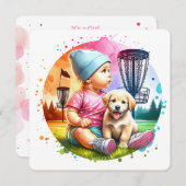 女の子だもちろん!ディスクゴルフパンプンベビーシャワー 招待状 (正面/裏面)