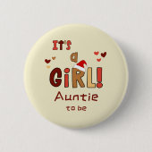 女の子だよ！クリスマスサンタ帽 おばさんになる 缶バッジ (正面)