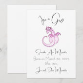 女の子だよ!!  ドラゴンの誕生発表 案内状 (正面/裏面)