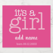 女の子だモダン、ピお洒落ンク ビールラベル (シングルラベル)