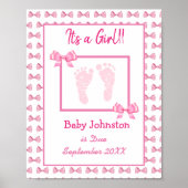 女の子だ妊娠の発表の足跡 ポスター (正面)